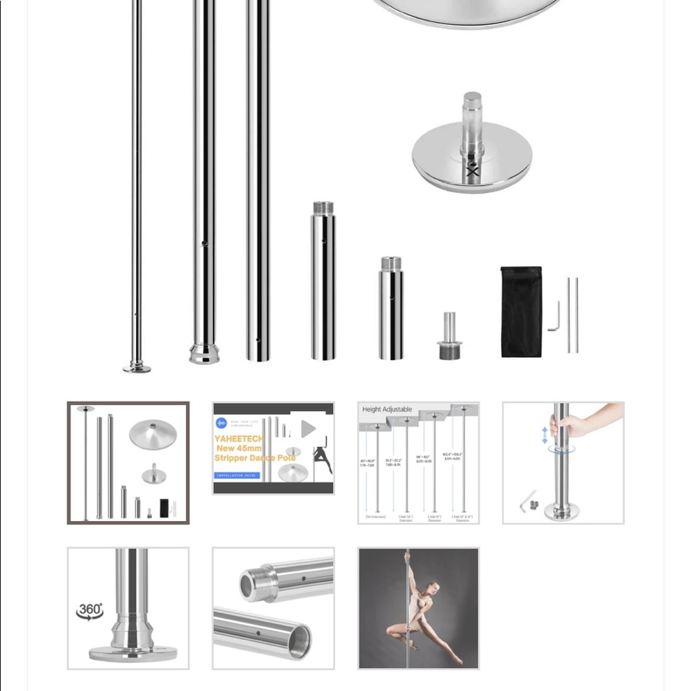 Yaheetech chrome pole